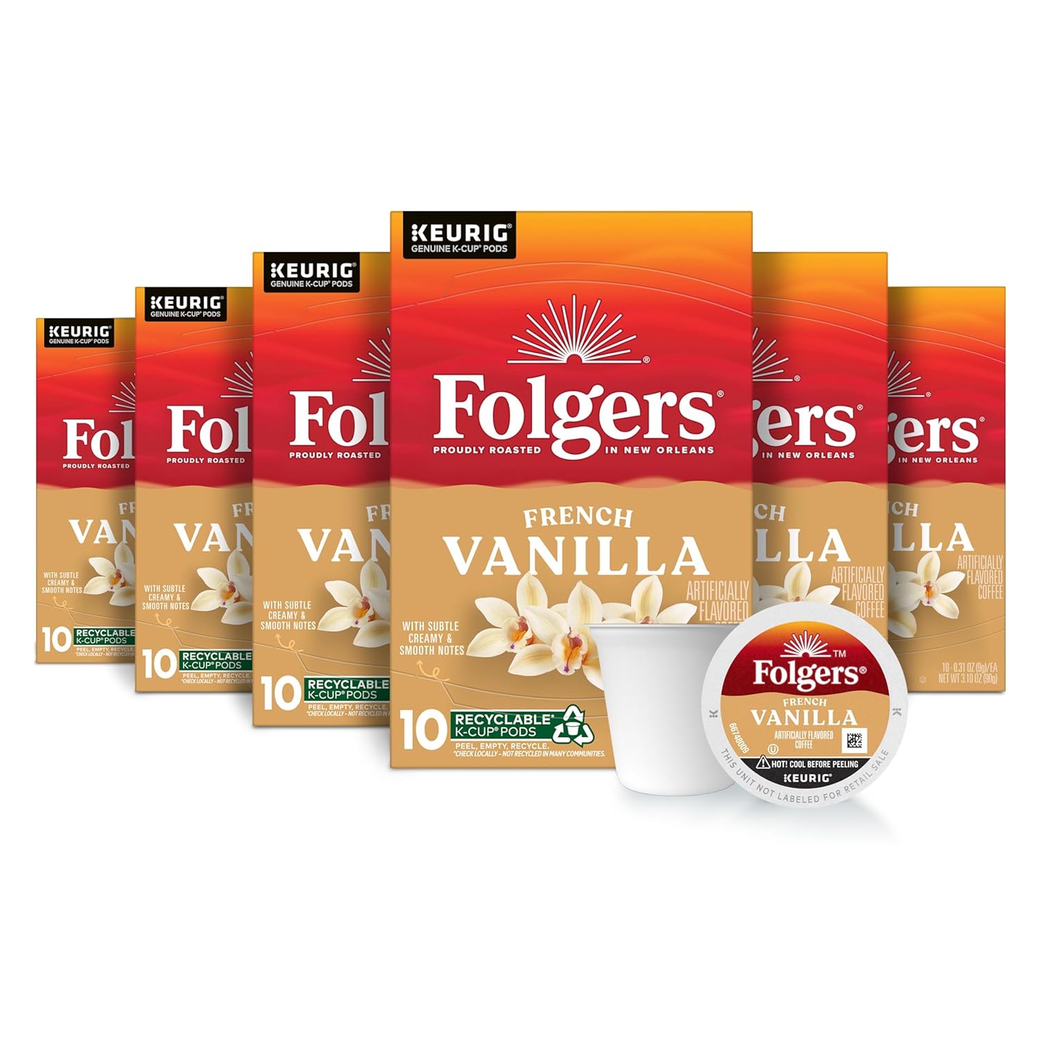 Folgers French Vanilla Coffee K-Cup Pods for Delicious Mornings