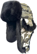 100% Real Rabbit Fur Winter Trapper Hat for Men Women - Ultra Warm can