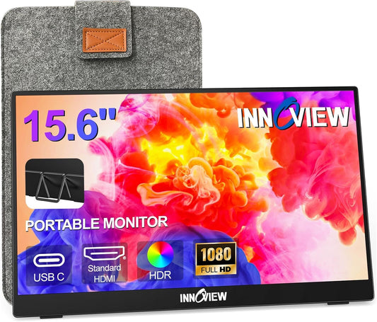 InnoView 15.6 1080P Portable Monitor + Protective Sleeve