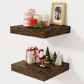 Fun Memories 12 in Floating Shelf Set of 2 - Rustic Wood Wall Shelves