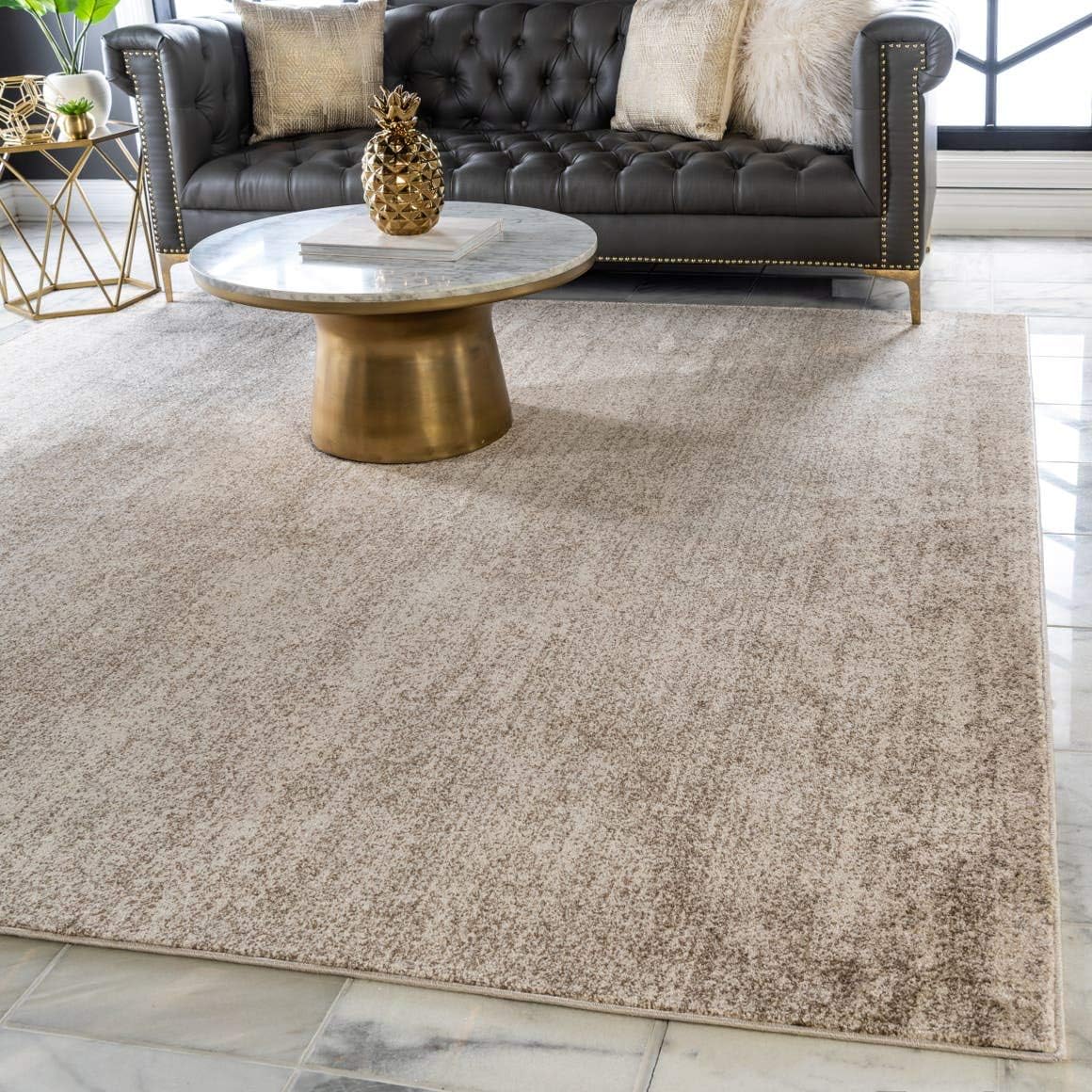 Unique Loom Del Mar Collection Area Rug - Lucille in Bone Beige