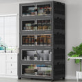 600Qt Stackable Storage Bins with 5 Lids - Extra Large Collapsible