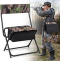 HAPPYGRILL Hunting Chair with Storage - High-Back Folding Blind Seat