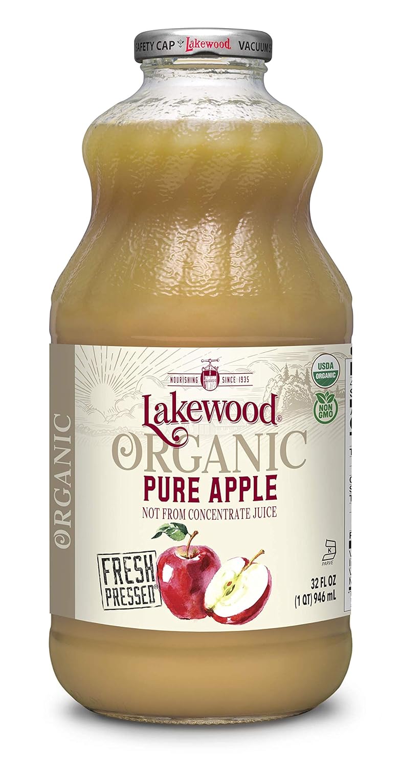 Lakewood Organic Apple Juice Bottles - Pure Cold Pressed Goodness