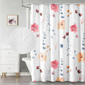 Peach Pink Watercolor Shower Curtain 72 x 84 - 3D Embossed Texture