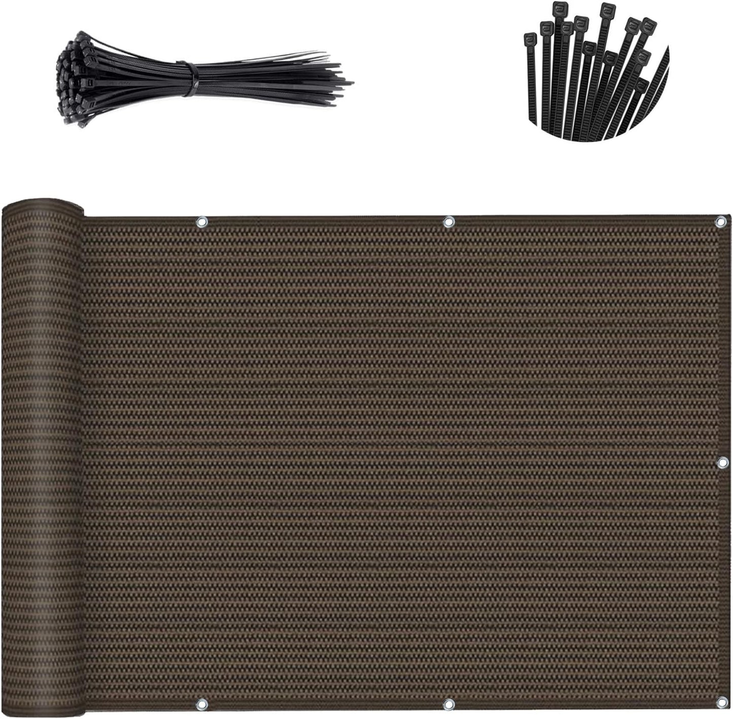 Custom Size Brown Fence Covering Privacy Screen by SUNLAX