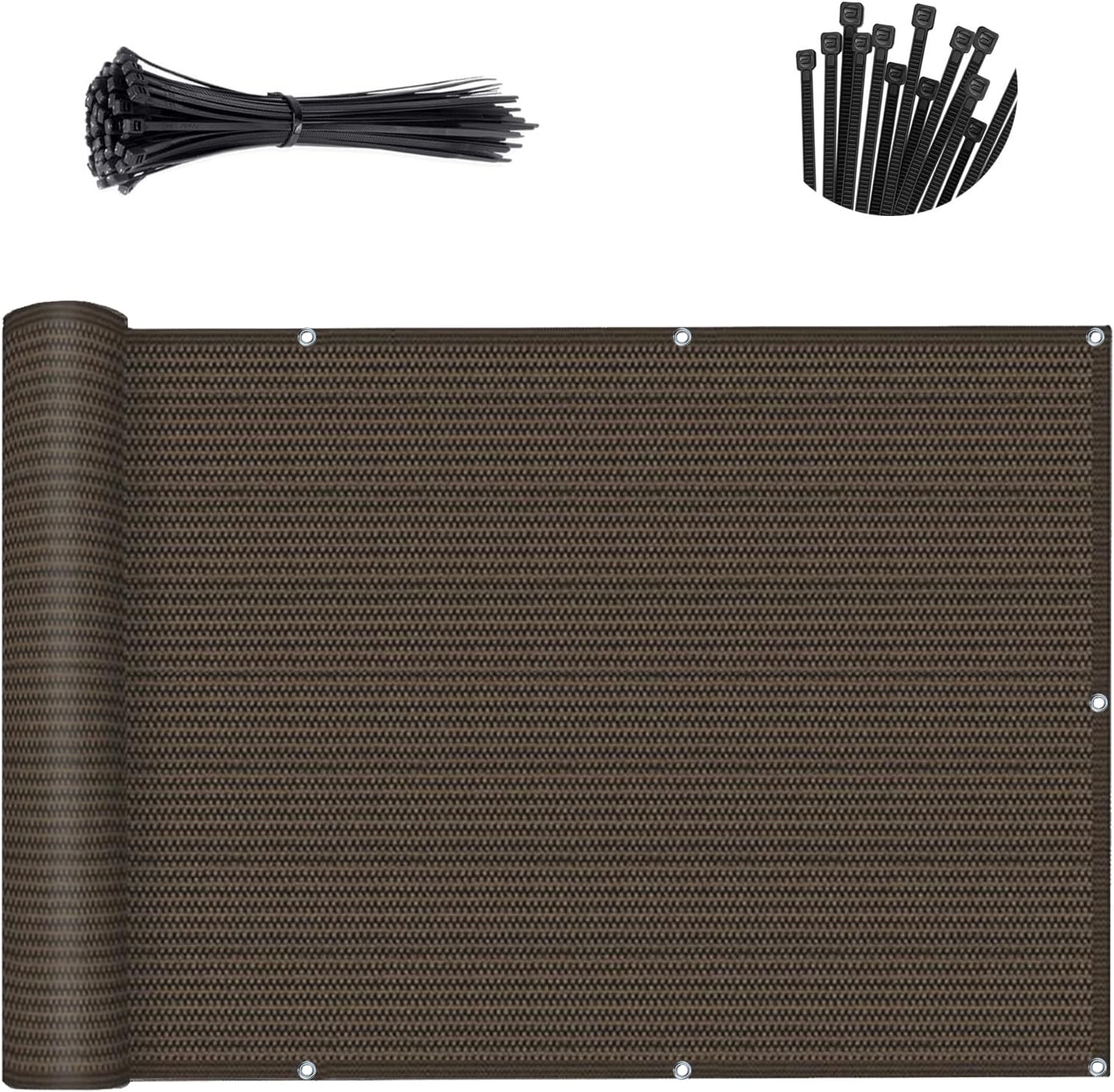 Custom Size 3ftx12ft Brown Fence Covering Privacy Screen