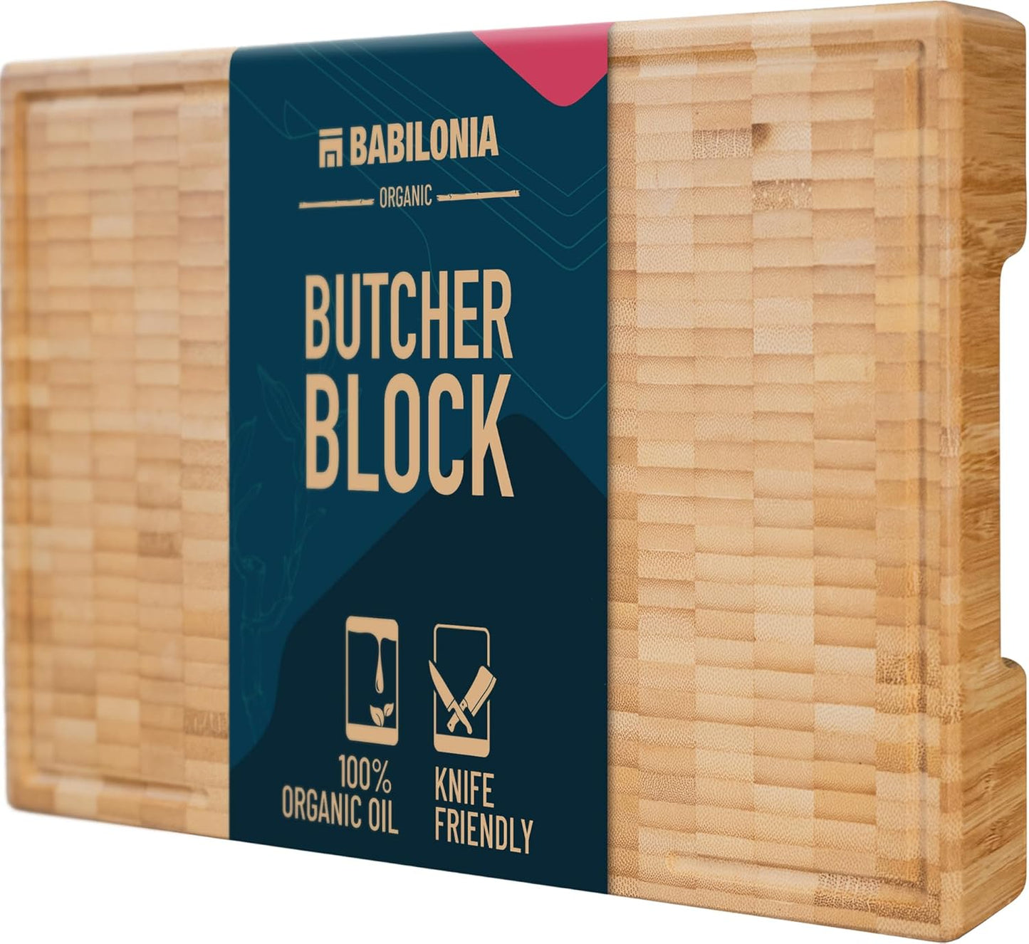 Premium Bamboo Cutting Board for Meat, Extra Thick 1.7 in