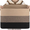 Large Cotton Rope Basket for Storage - 108L Woven Toy Basket