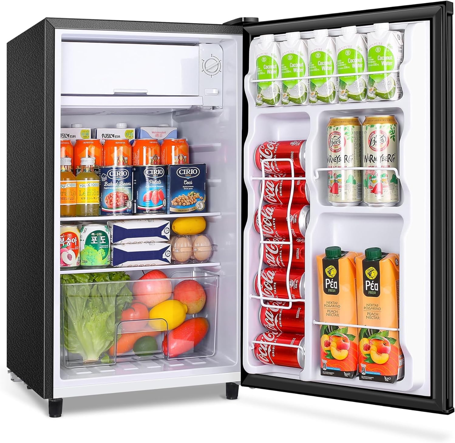 WANAI Compact Refrigerator with Inner Freezer for Small Spaces