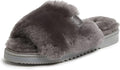 Dearfoams Women's Fireside Cairns Shearling Slide Slipper - Easy