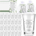 Uiifan Wedding Favor Shot Glass Sets with Thank You Cards - 50 Pieces