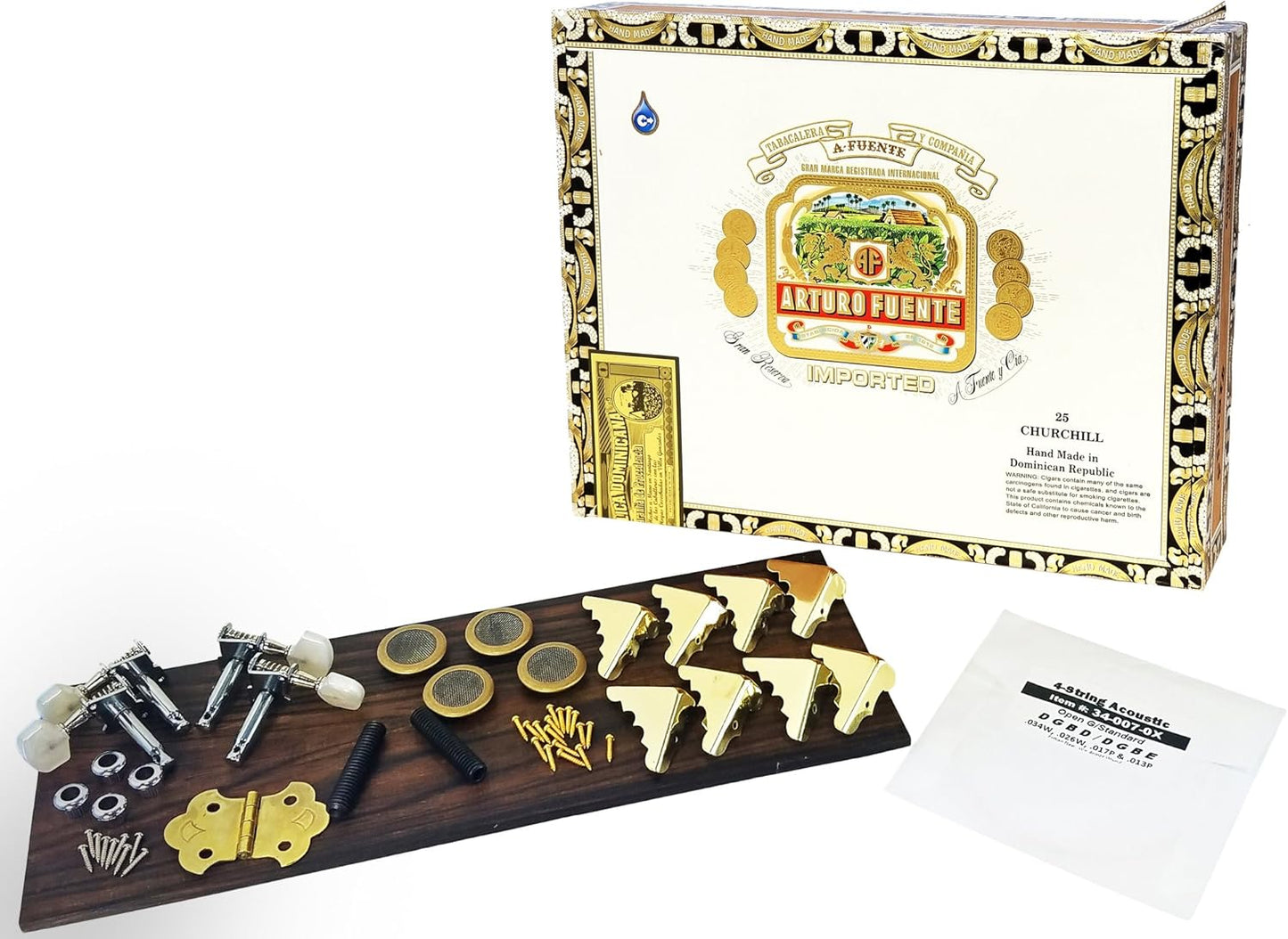 4-string Cigar Box Guitar Kit for Easy DIY Music Creation
