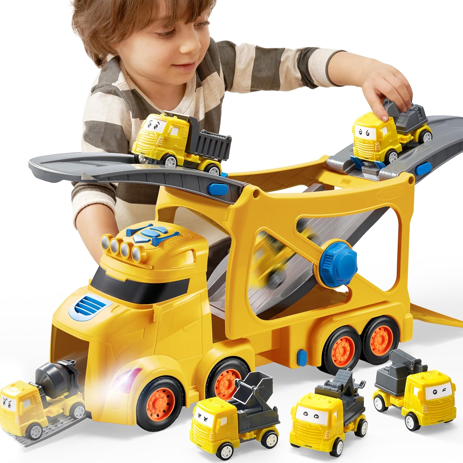 Extra Large Toy Trucks for Toddlers - 7-in-1 Big Carrier Truck