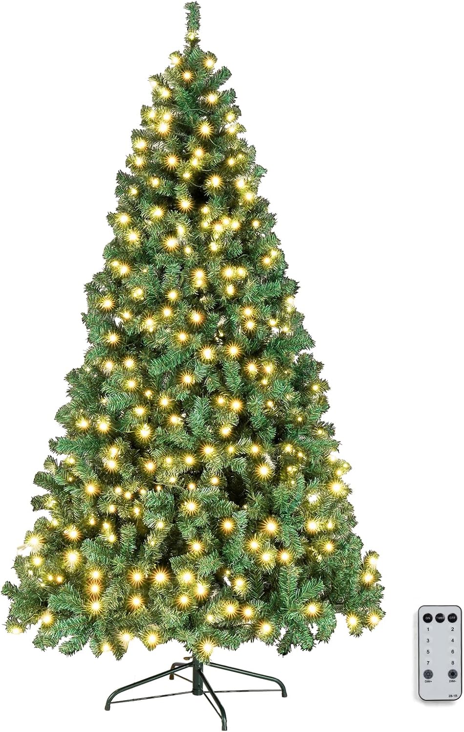 VINGLI 6ft Prelit Artificial Christmas Pine Tree with Lights