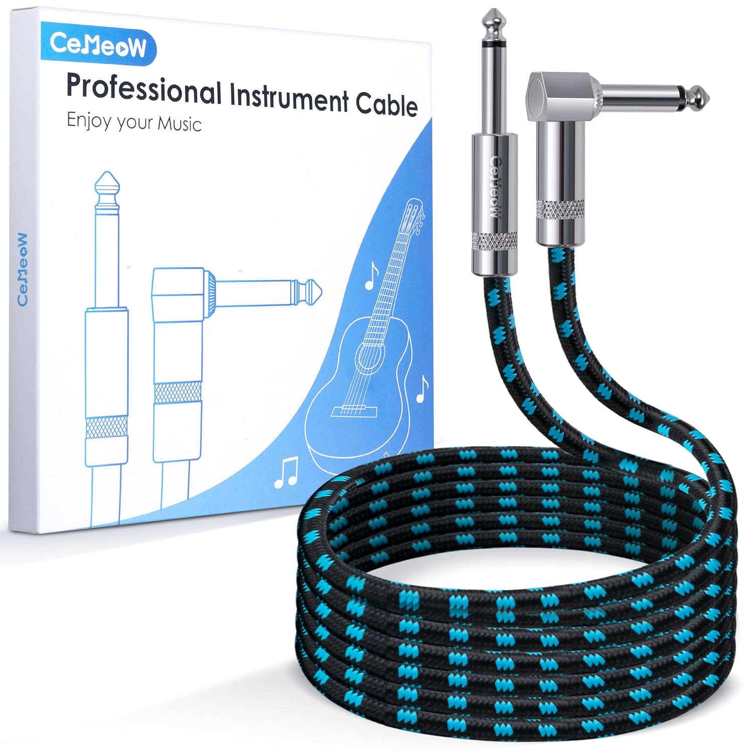 CeMeow 6ft Guitar Cable with Anti-Kinking Design