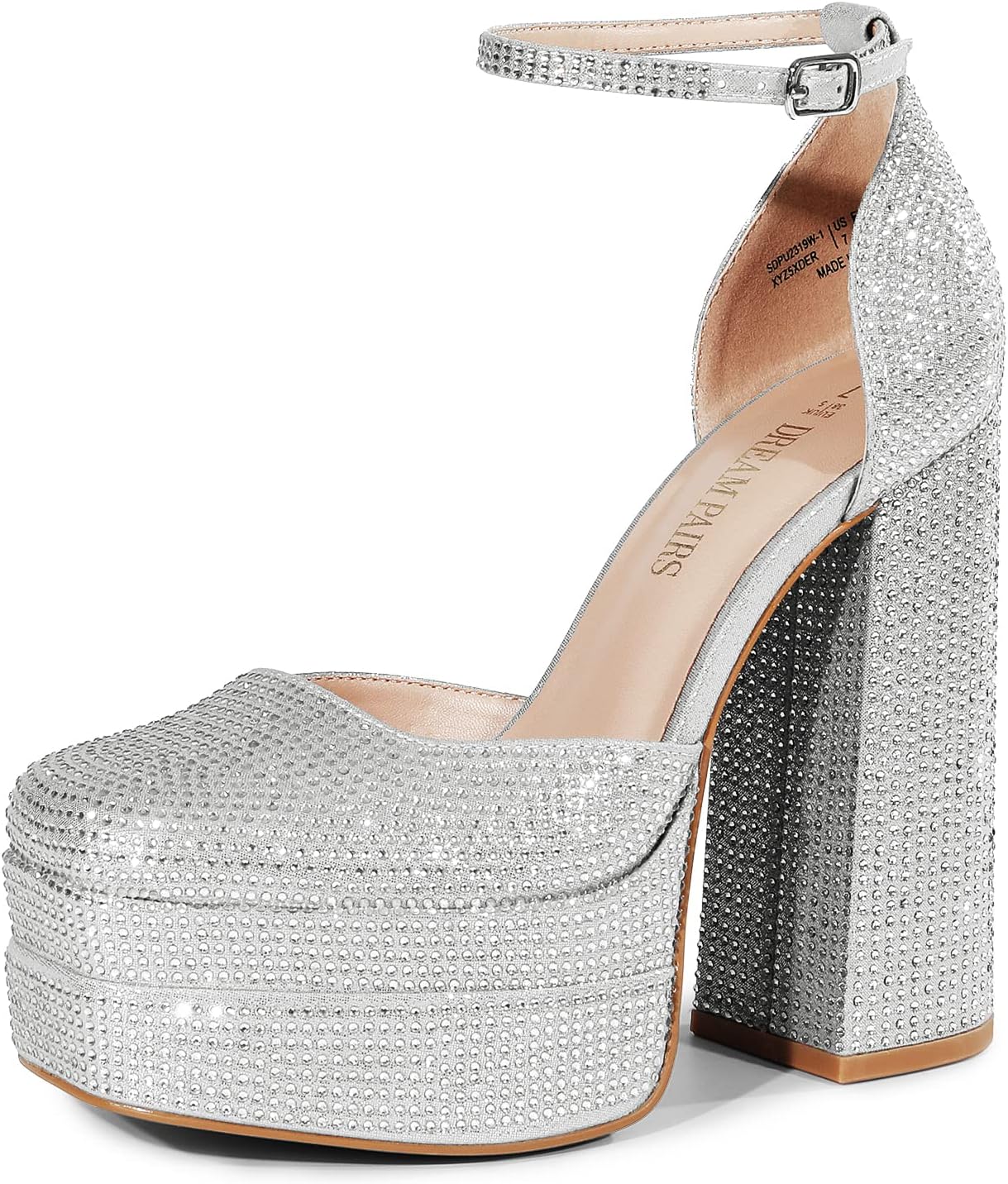 DREAM PAIRS Womens High Chunky Platform Closed Toe Block Heels