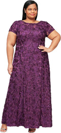 Alex Evenings Women's Long Rosette Mother of The Bride (Style AG80)