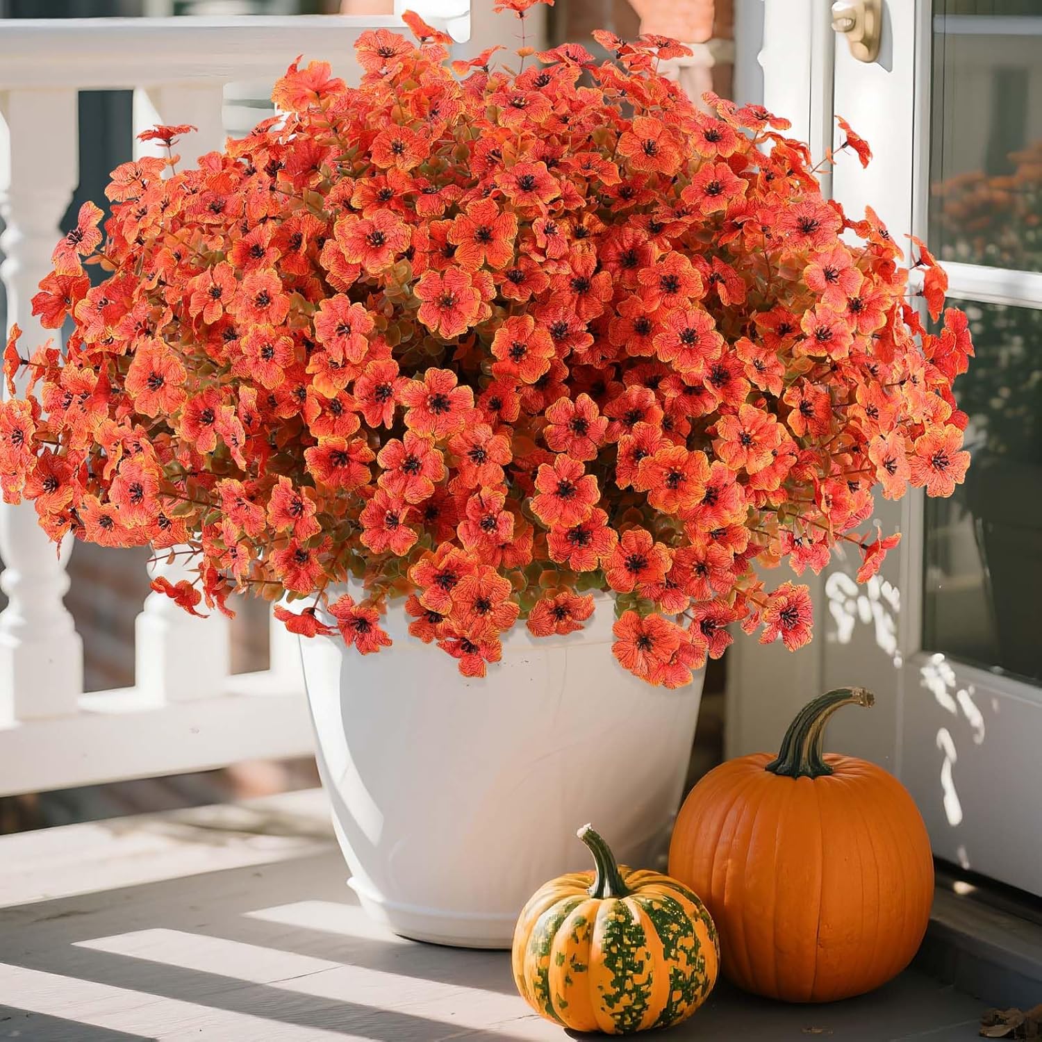 Artificial Mum Flowers for Outdoors - 36 Pcs Faux Fall Decor
