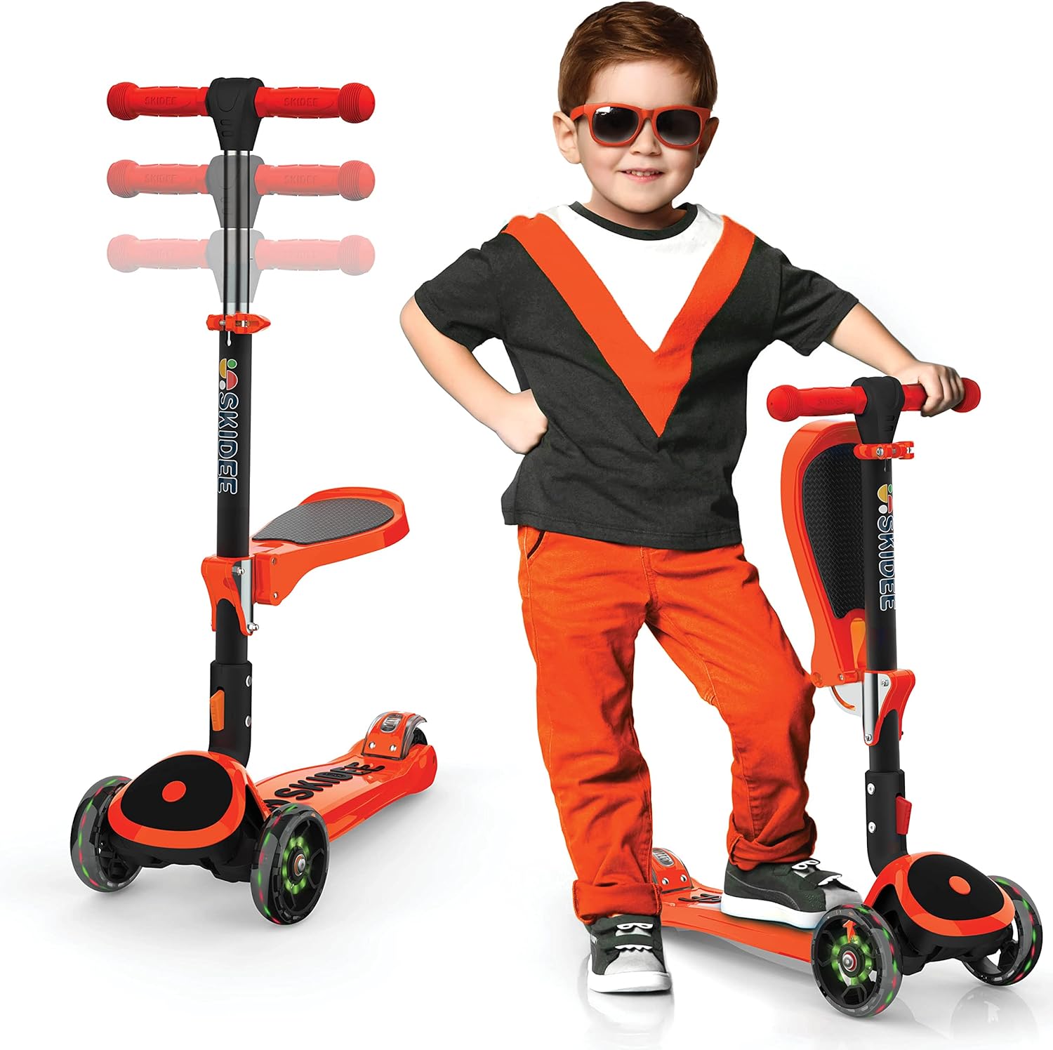 SKIDEE Kick Scooters for Kids Ages 3-5 with Adjustable Seat