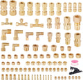 101Pcs Brass Compression Tube Pipe Fittings Kit - Durable Industrial