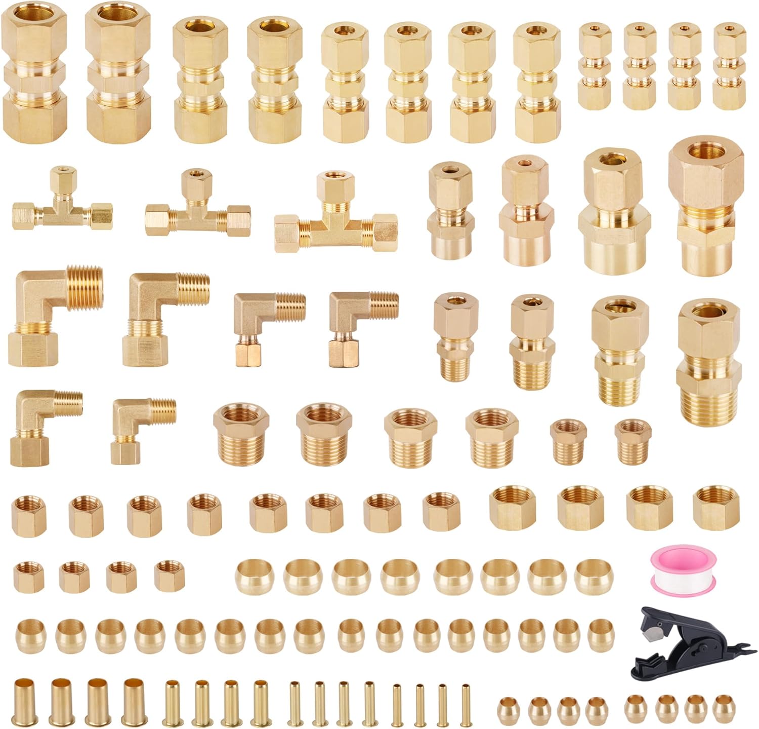 101Pcs Brass Compression Tube Pipe Fittings for Industrial Use