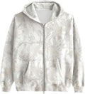 Womens Mens Camo Zip Up Hoodie Maple Leaf Print Oversized - Cozy