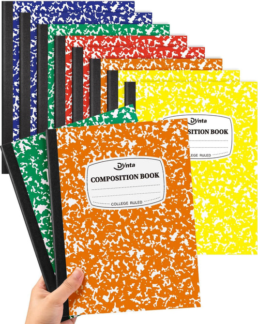 Dynta 10-Pack Colorful College Rule Notebooks