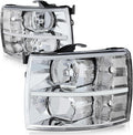 Auto Dynasty Halogen Headlights Assembly for Chevy Silverado 2007-2014