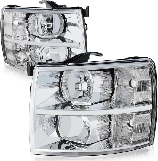 Halogen Headlight Assembly for Chevy Silverado 1500 2500HD 3500