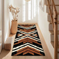 Black Boho Long Bathroom Rug Runner 20x47 in - Plush Non Slip Bath Mat