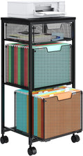 3 Drawer Mobile File Cabinet for Home Office - Rolling, Lockable