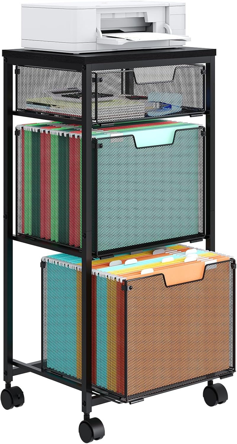 3 Drawer Mobile File Cabinet for Home Office Storage Solutions