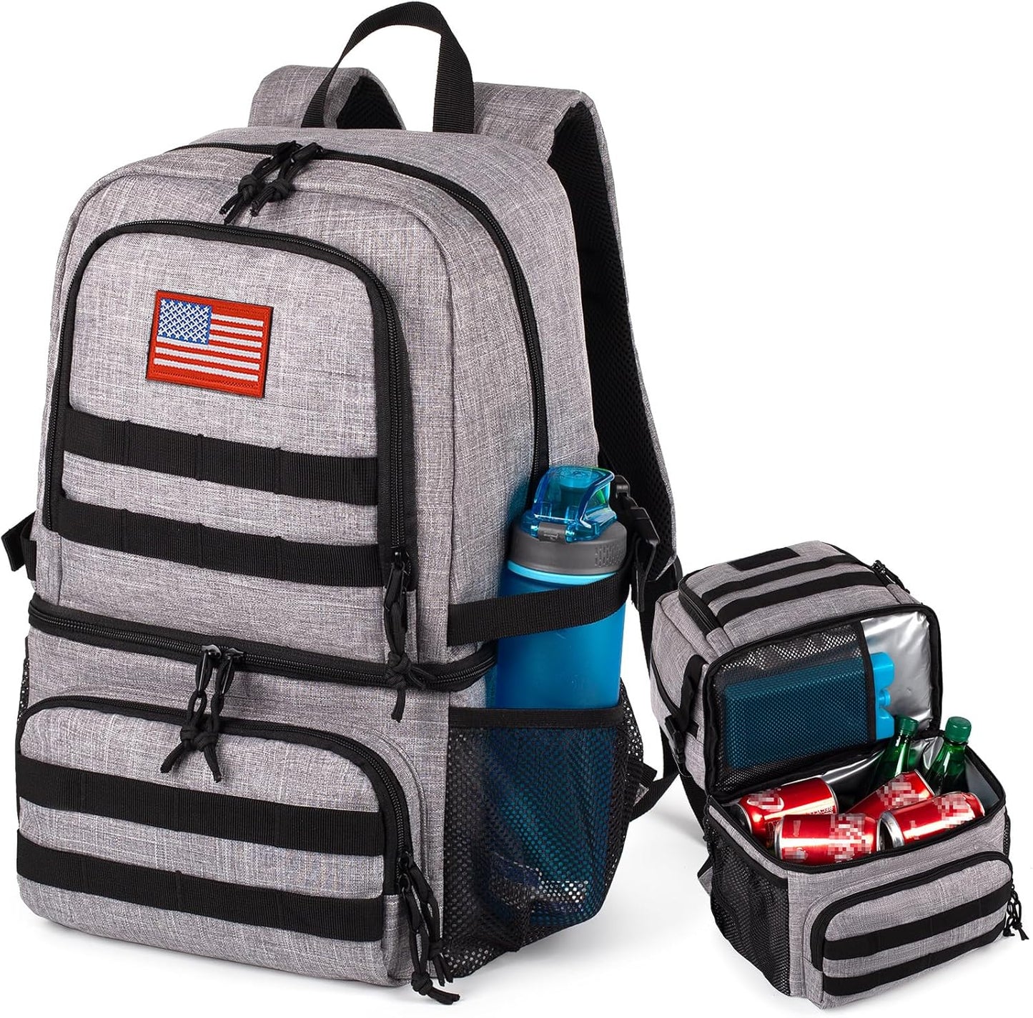 Tactical Double Deck Cooler Backpack for Men - Large Lunch Bag