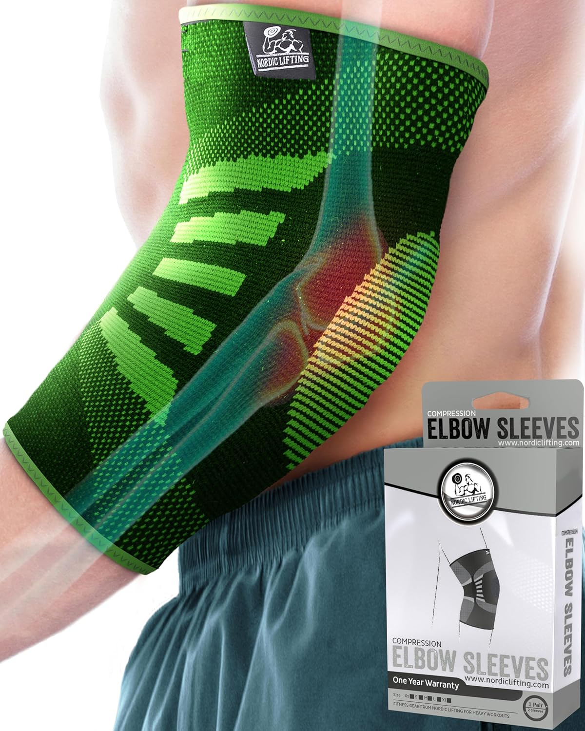 Nordic Lifting Elbow Compression Sleeves for Pain Relief
