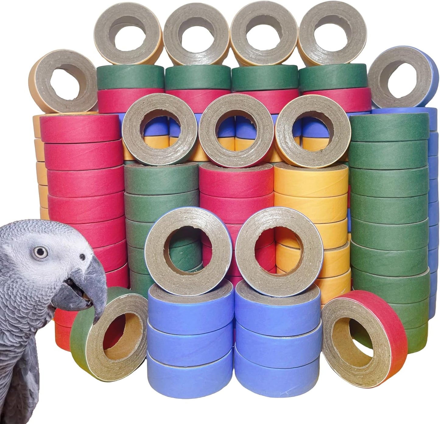 120Pcs Fatty Bagels Bird Toys for Parrots Durable Chewing Fun
