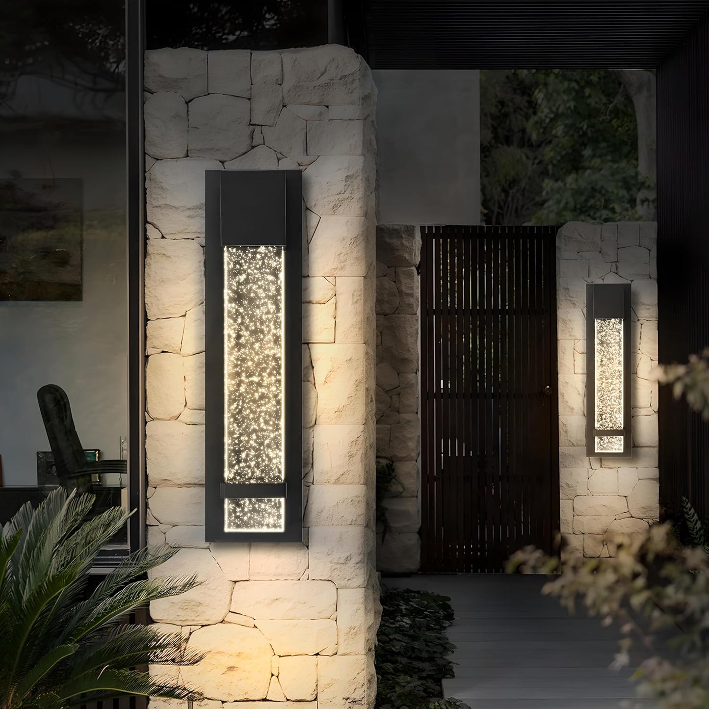ASD LED 18in Bubble Glass Wall Light Fixture for Indoor & Outdoor