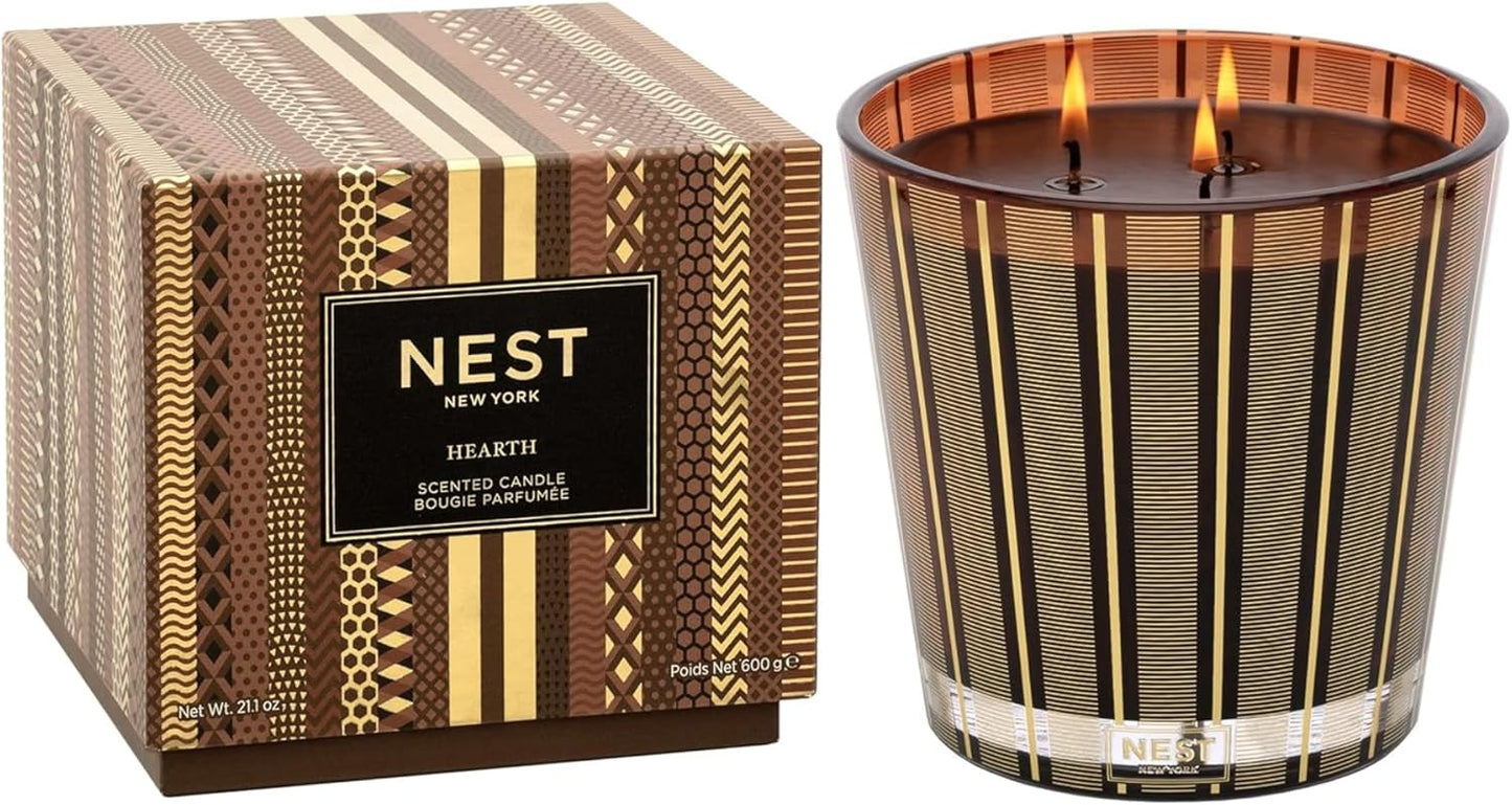 NEST New York Scented 3-Wick Candle Hearth for Cozy Ambiance