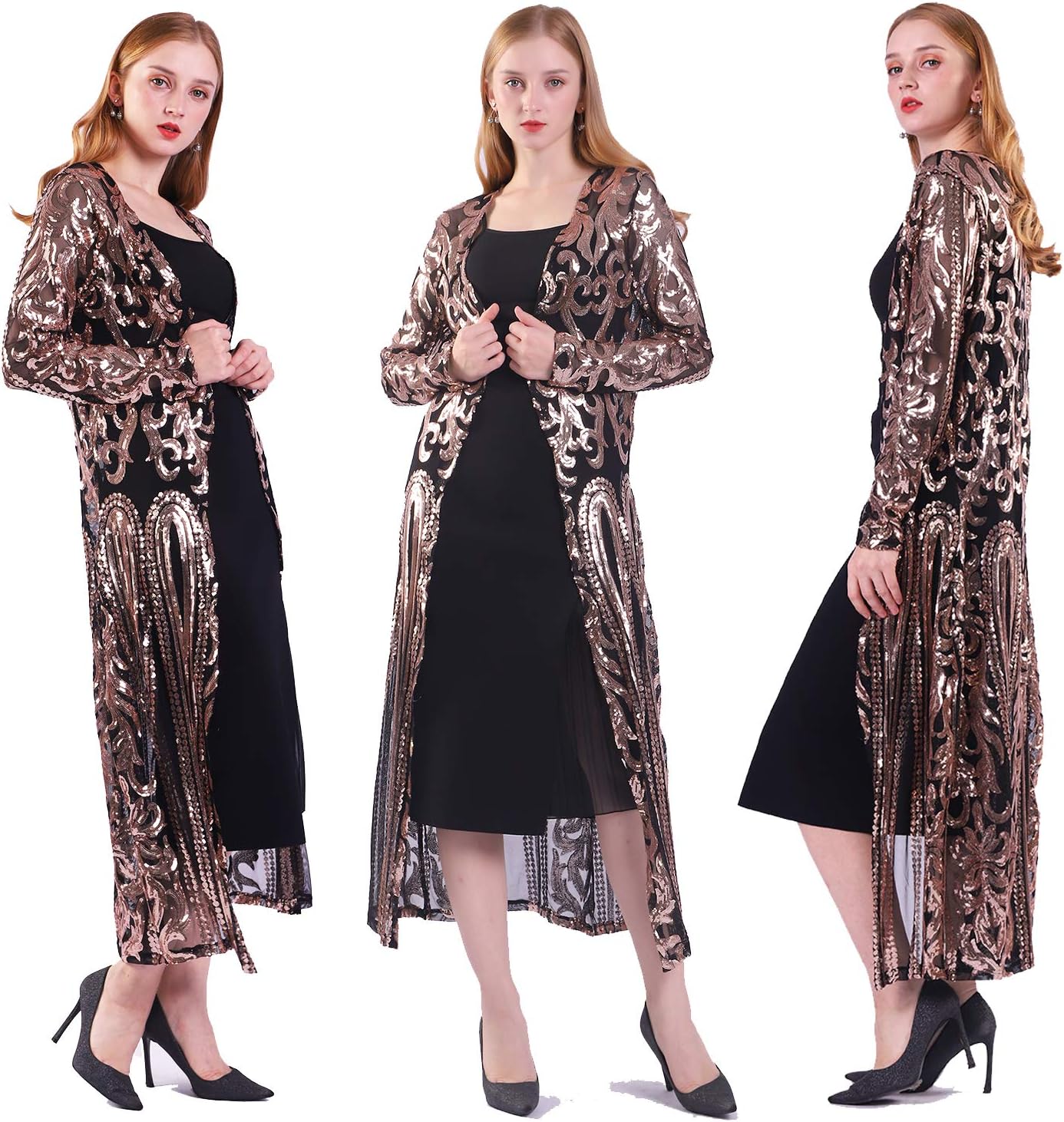 Women's Sequin Cardigan Summer Cover Up Dress for Evening Events