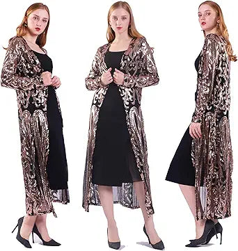 Women's Sequin Cardigan Summer Cover Up Dress for Evening Prom
