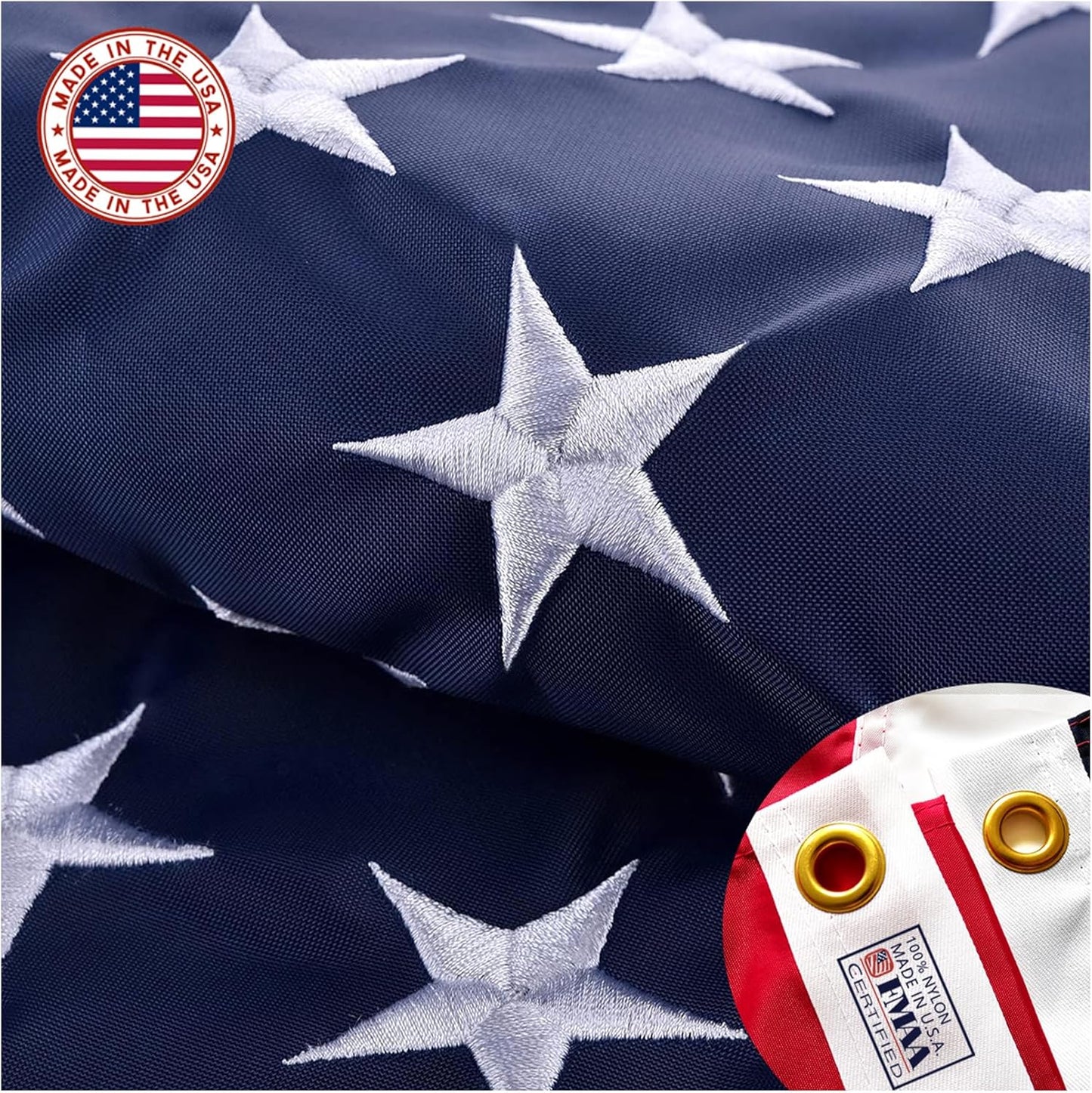 Embroidered American US Flag 3x5 Outdoor Heavy Duty Quality