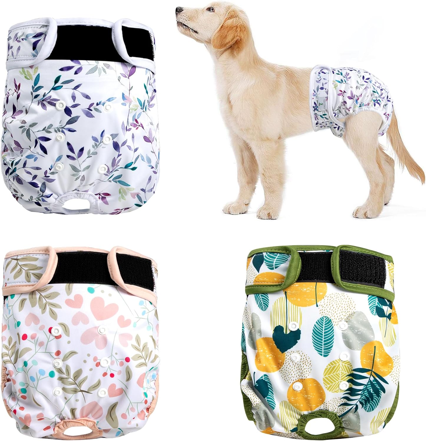 3Pack Washable Dog Diapers - Leakproof & Absorbent!