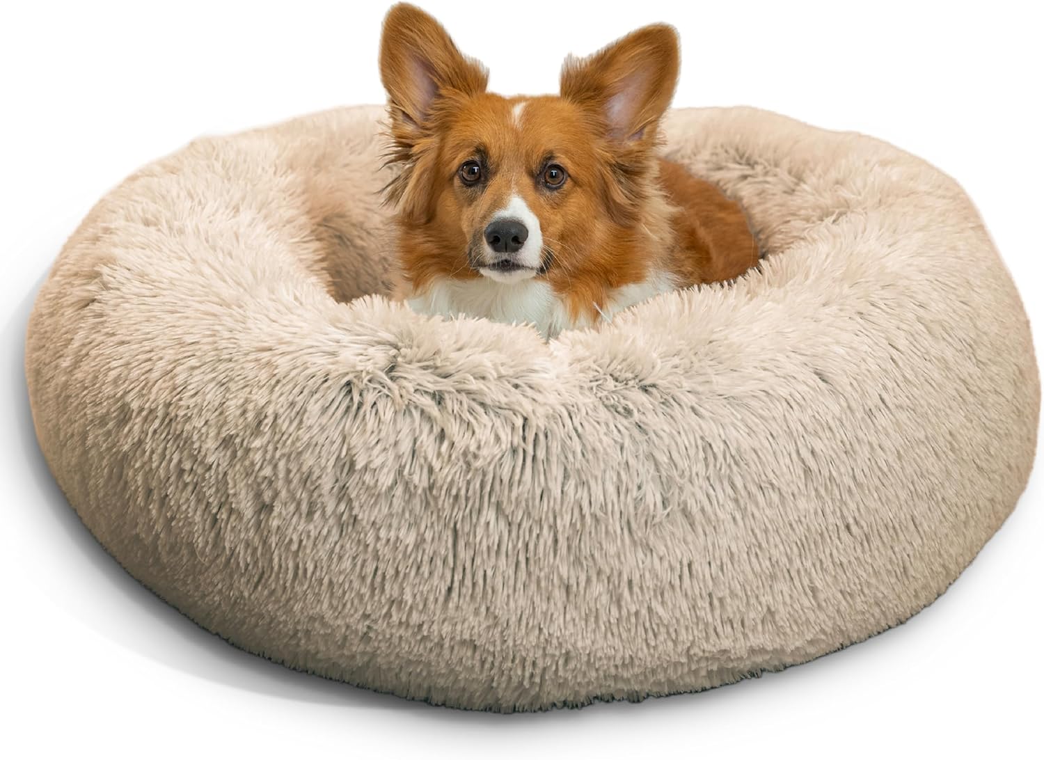 Calming Donut Dog and Cat Bed for Anxiety Relief Up to 45 lbs