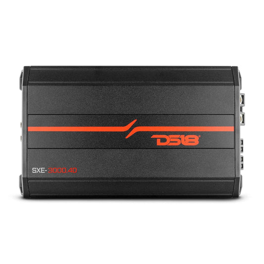 DS18 SXE-3000.4D/BK Car Amplifier - Compact 4-Channel Power
