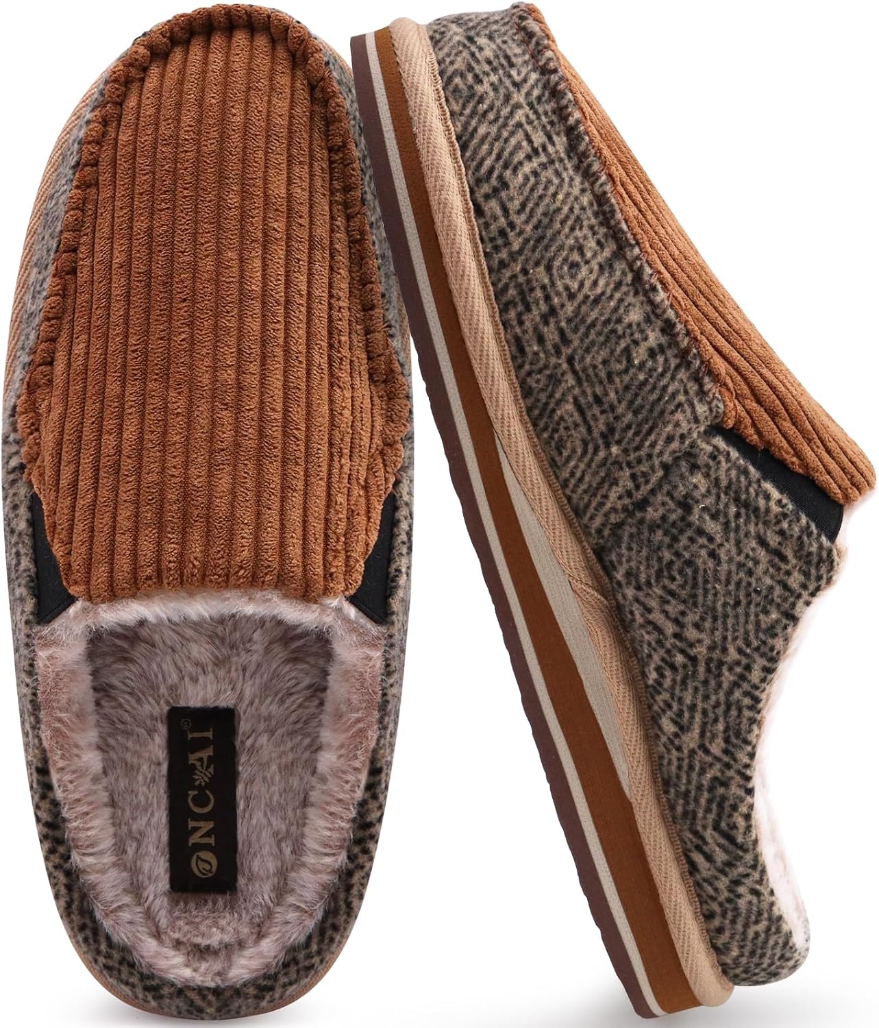 ONCAI Mens Slippers with Arch Support and Memory Foam Comfort