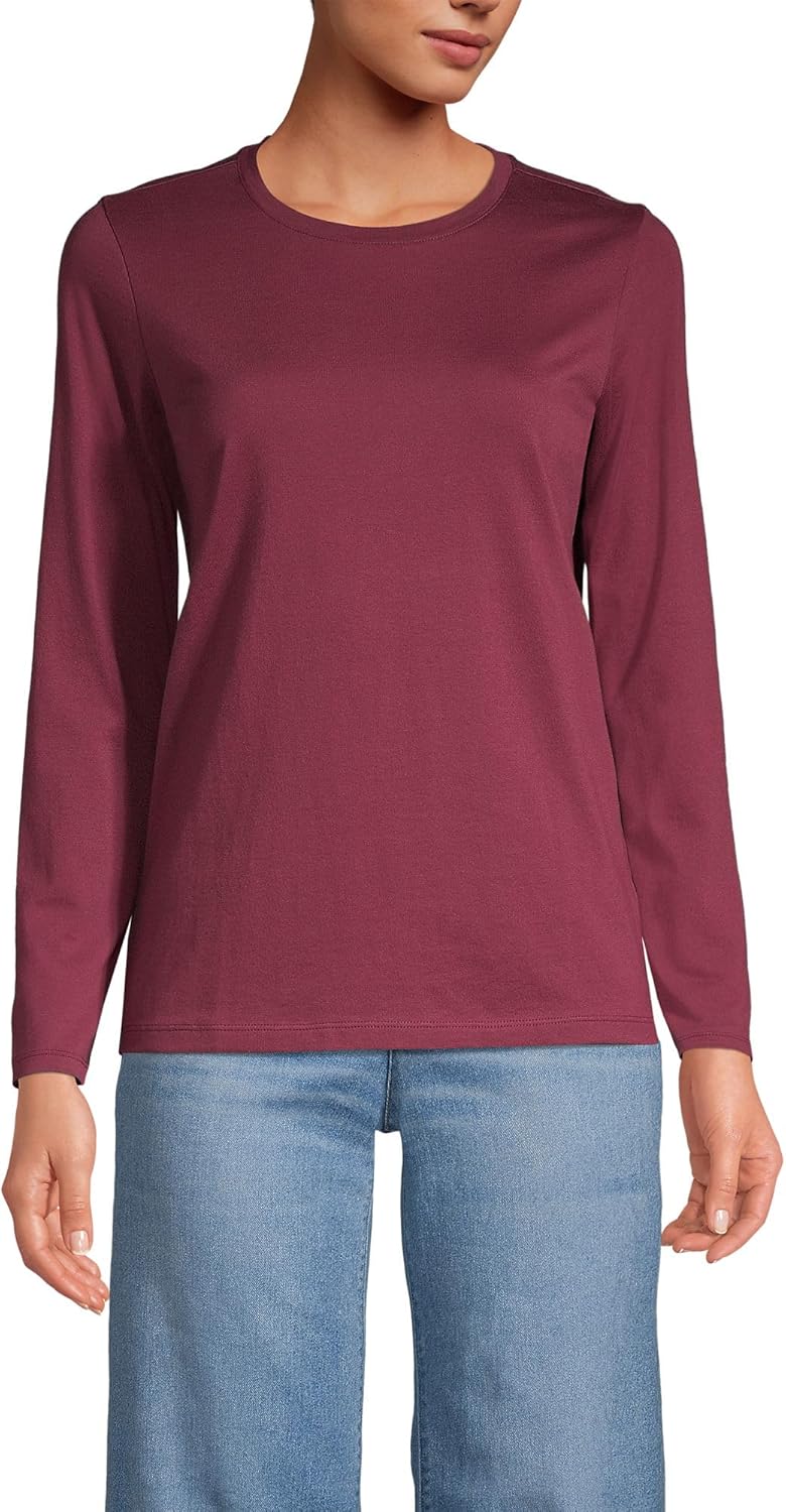 Lands' End Women's Relaxed Supima Cotton Long Sleeve Tee