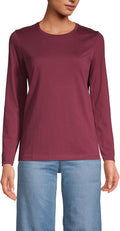 Relaxed Supima Cotton Women's Long Sleeve Crew Neck T-Shirt - Tunic