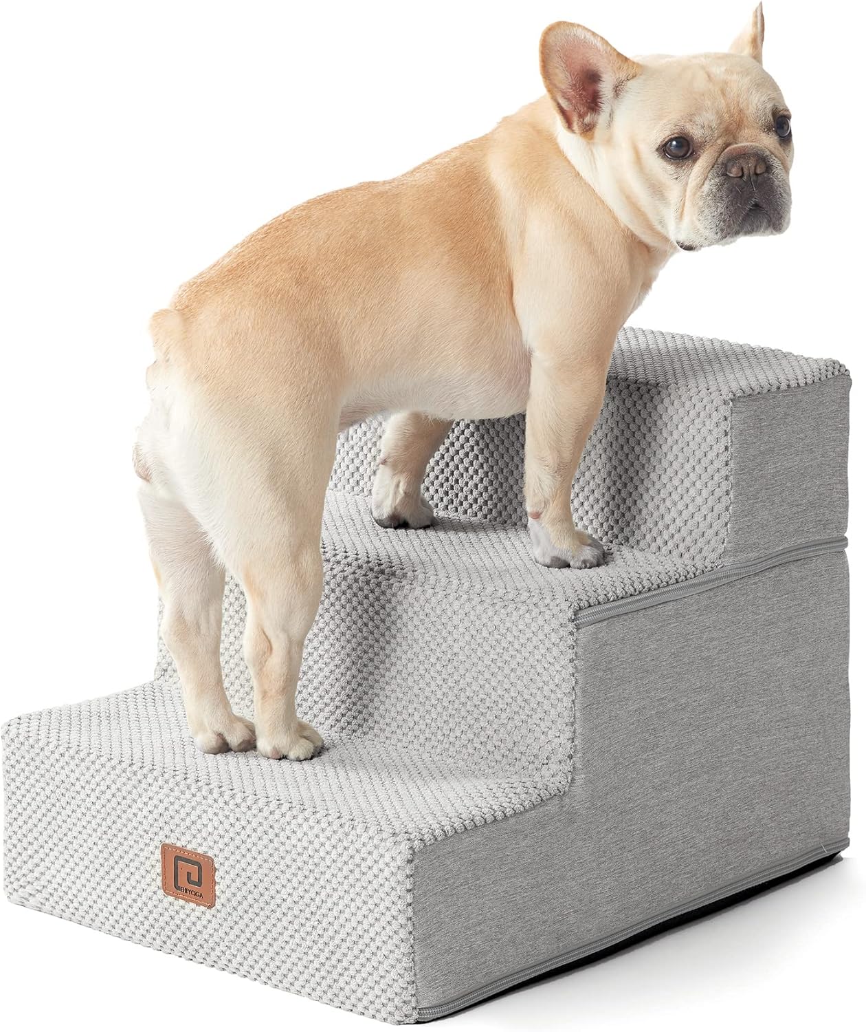 EHEYCIGA Dog Stairs for Small Dogs - 3-Step Pet Steps