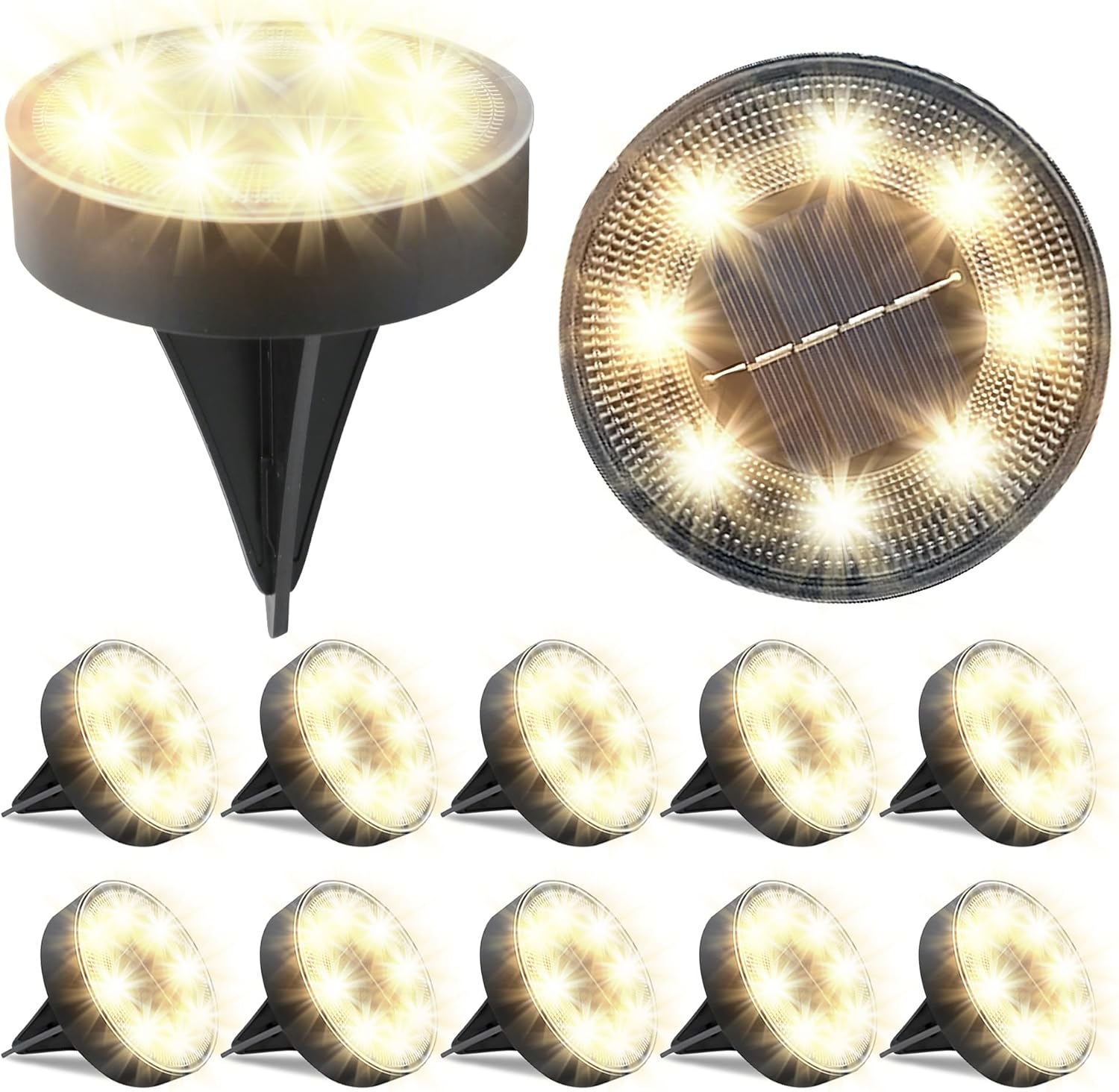 Siatom Solar Ground Lights 12 Pack for Outdoor Lighting
