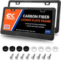 Premium Carbon Fiber Style License Plate Frames 2-Pack - Slim Edge